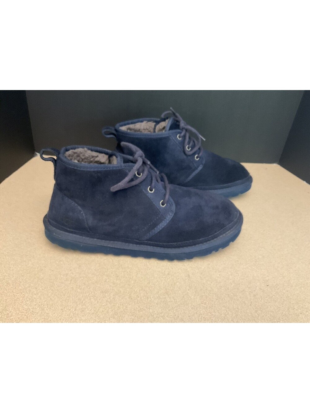 Mens UGG Neumel Deep Ocean Blue Fur Lined Chukka Boots. Size 9. Nice Boots!!!